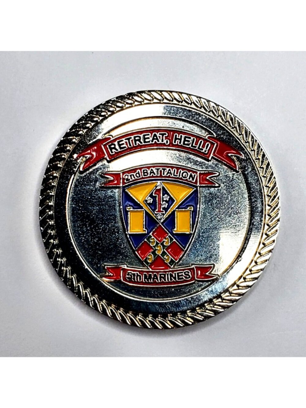 USMC Challenge Coin 2nd Battalion 5th Marines "Retreat Hell" - Picture 2 of 5